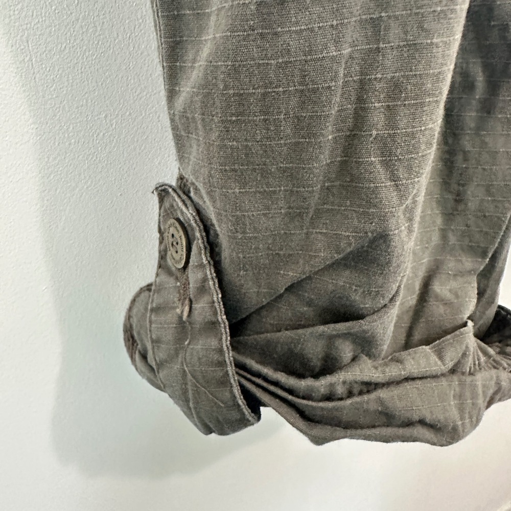 Calvin Klein Jeans Capri Pants Grey Olive‎ Cotton Utility Slub Cropped Size 6 - Picture 4 of 12
